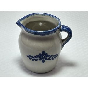 Loomco 4” sponge ware pottery creamer pitcher‎